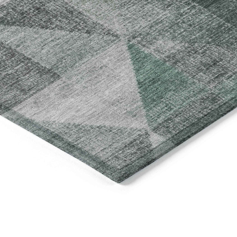 8' X 10' Blush And Green Geometric Washable Indoor Outdoor Area Rug