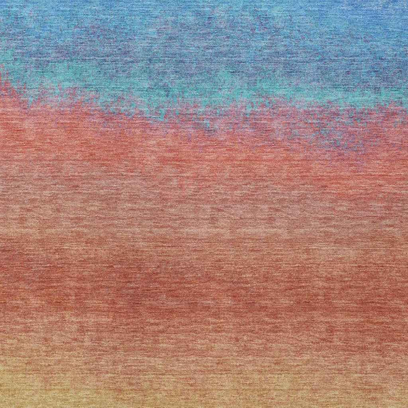 8' X 10' Coral And Blue Ombre Washable Indoor Outdoor Area Rug