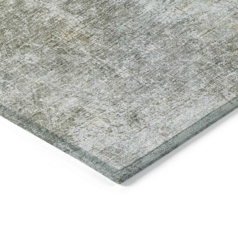 9' X 12' Khaki And Navy Blue Abstract Washable Indoor Outdoor Area Rug