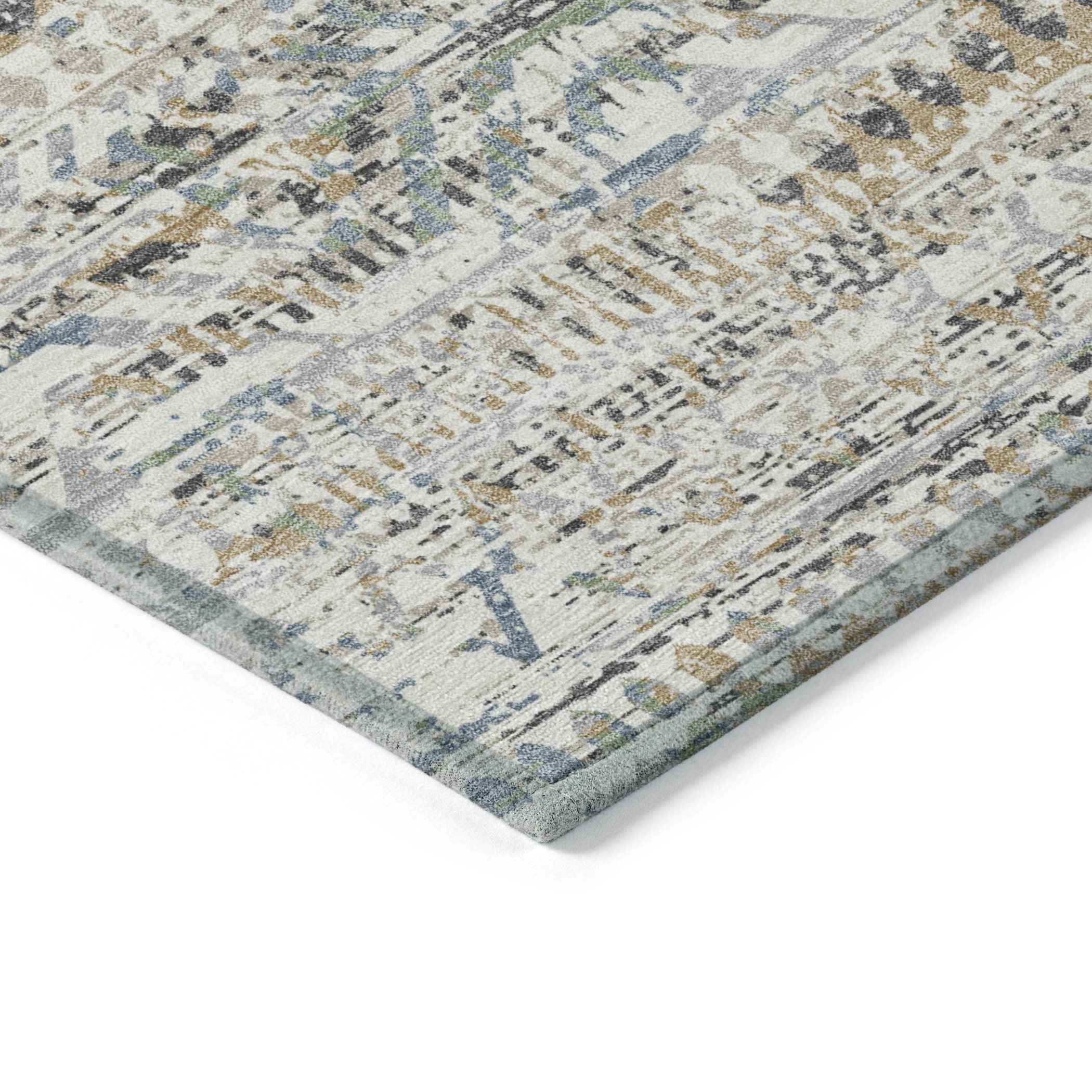 9' X 12' Ivory And Beige Moroccan Washable Indoor Outdoor Area Rug