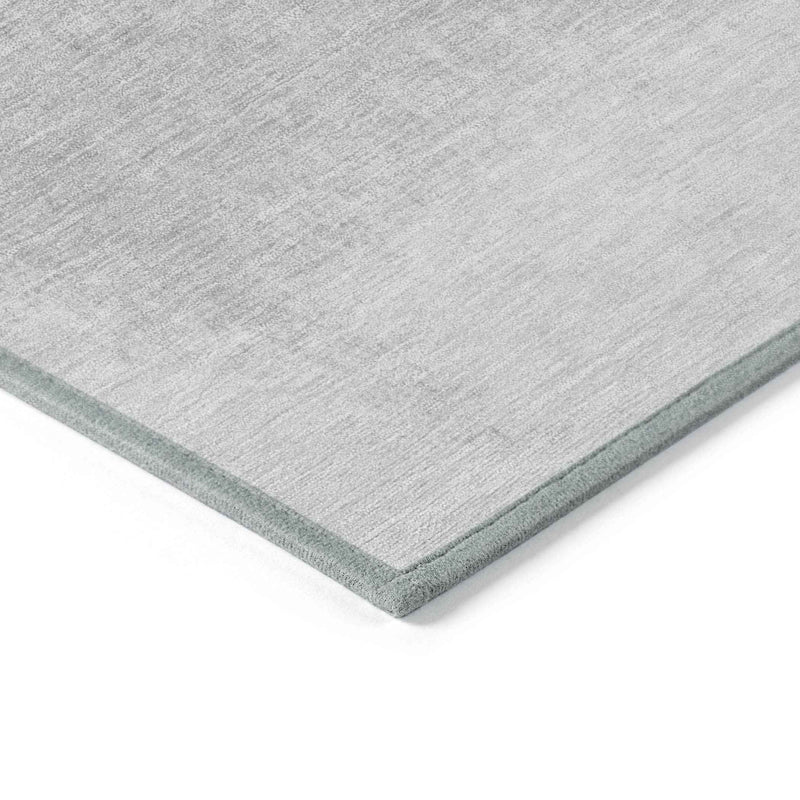 8' X 10' Silver And Black Ombre Washable Indoor Outdoor Area Rug