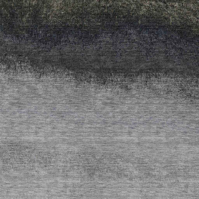 8' X 10' Silver And Black Ombre Washable Indoor Outdoor Area Rug