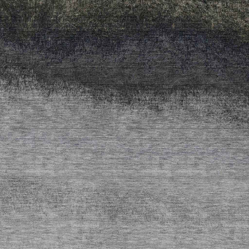 3' X 5' Silver And Black Ombre Washable Indoor Outdoor Area Rug