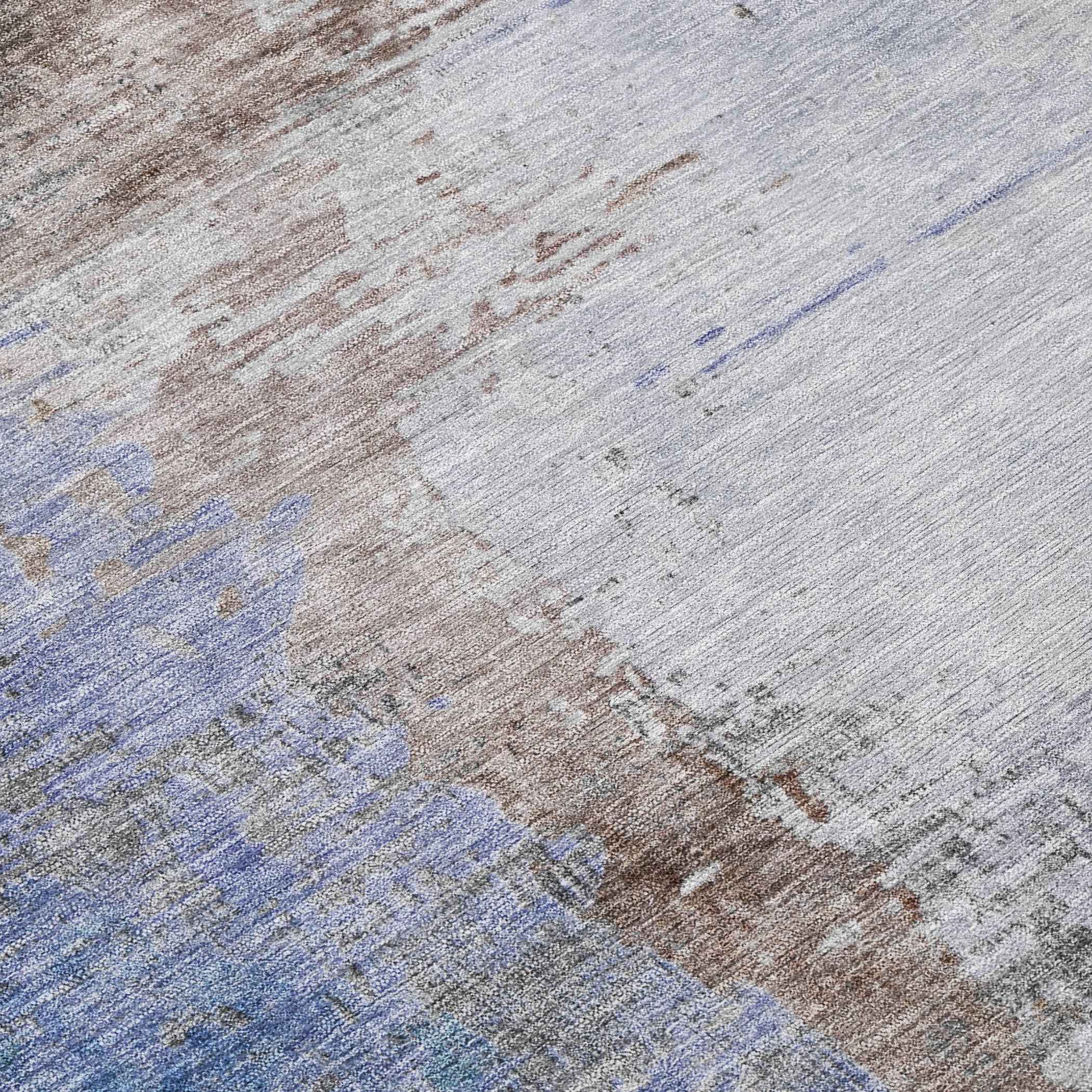 8' X 10' Brown Lavender And Taupe Abstract Washable Indoor Outdoor Area Rug