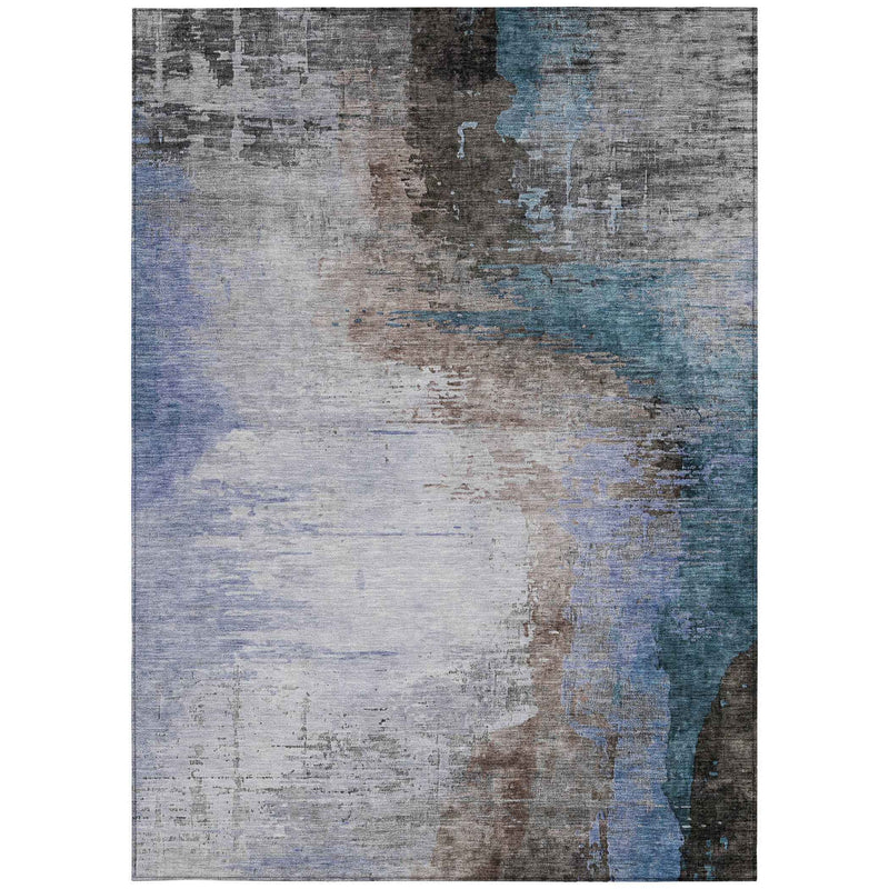 10' X 14' Brown Lavender And Taupe Abstract Washable Indoor Outdoor Area Rug