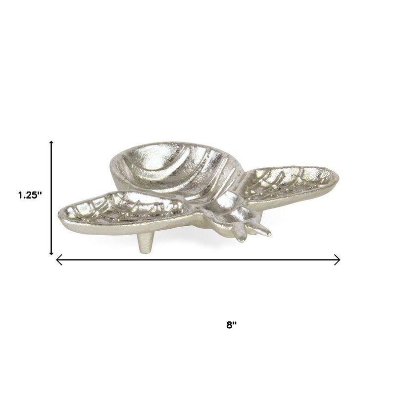 8" Silver Cast Iron Bumble Bee Trinket Tray - Kitchen & Dining