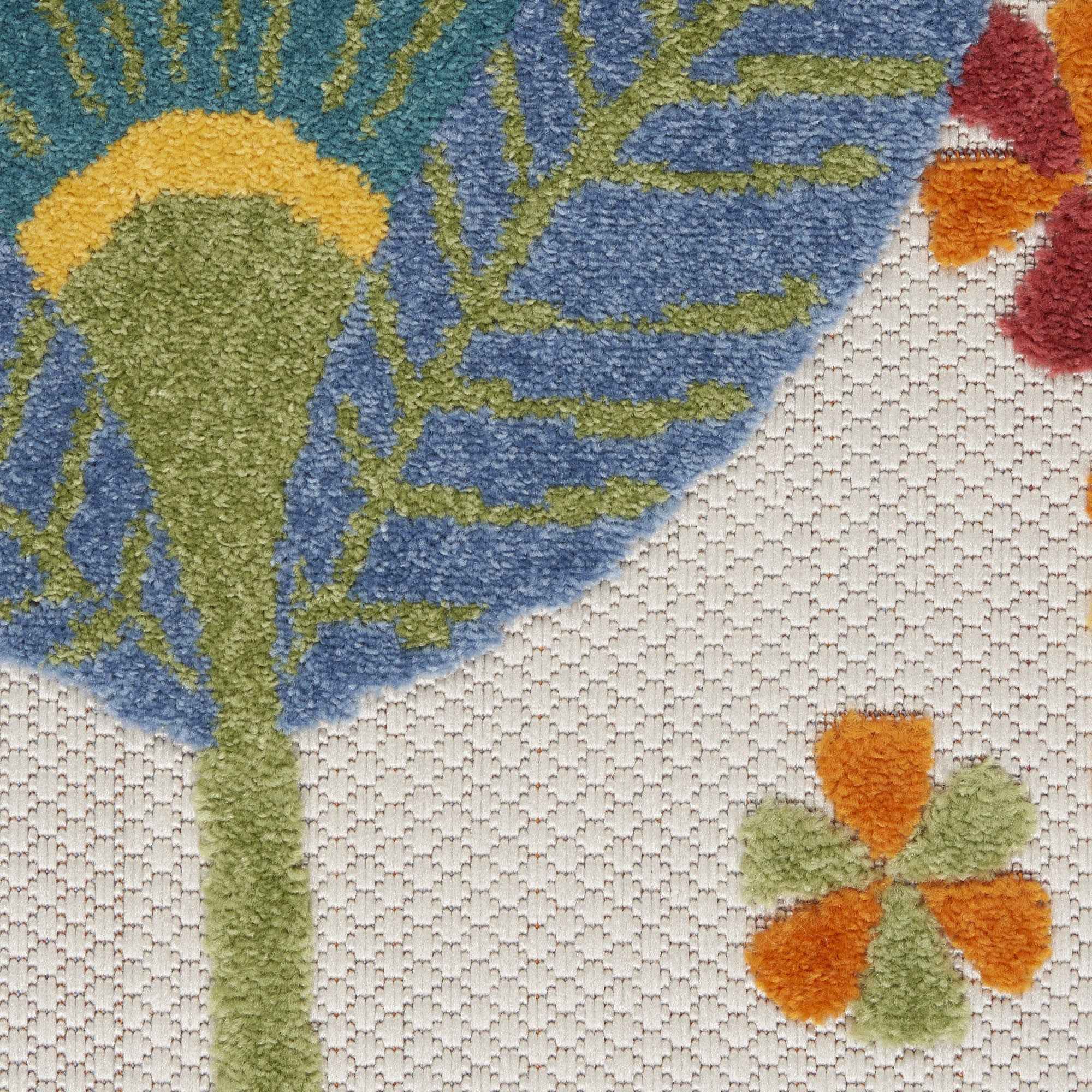 6' X 9' Yellow And Ivory Indoor Outdoor Area Rug