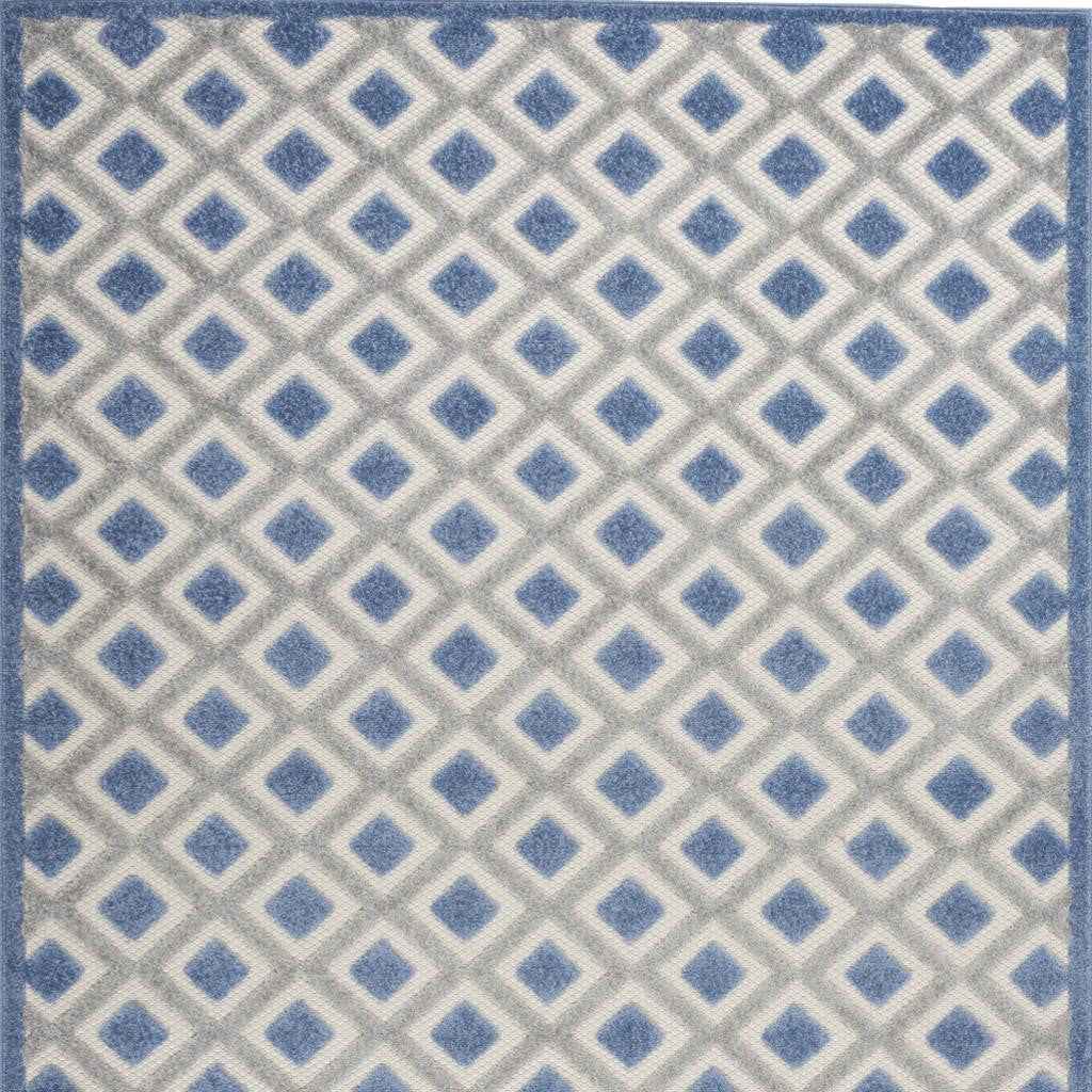 5' X 8' Blue And Gray Indoor Outdoor Area Rug