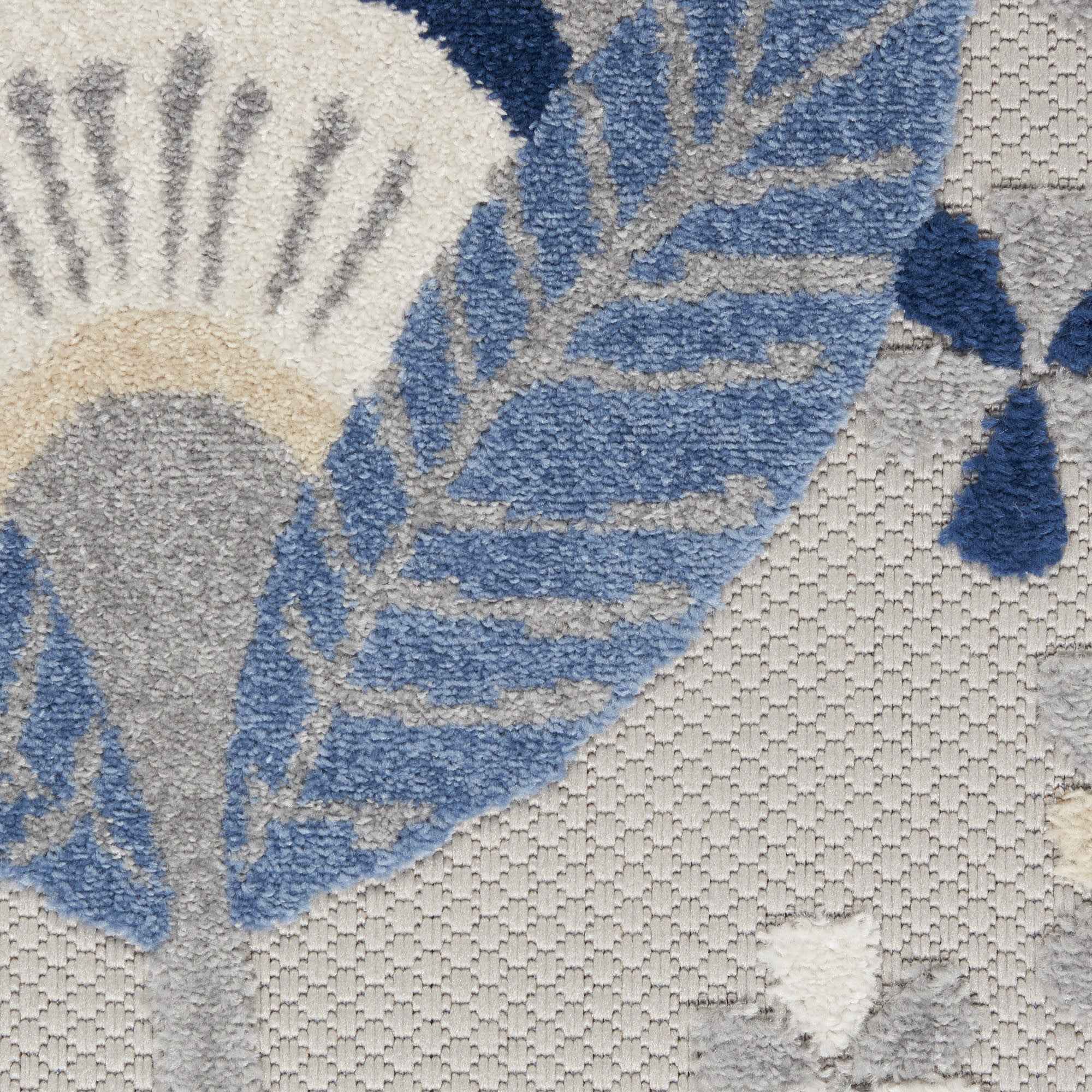 6' X 9' Blue And Gray Indoor Outdoor Area Rug