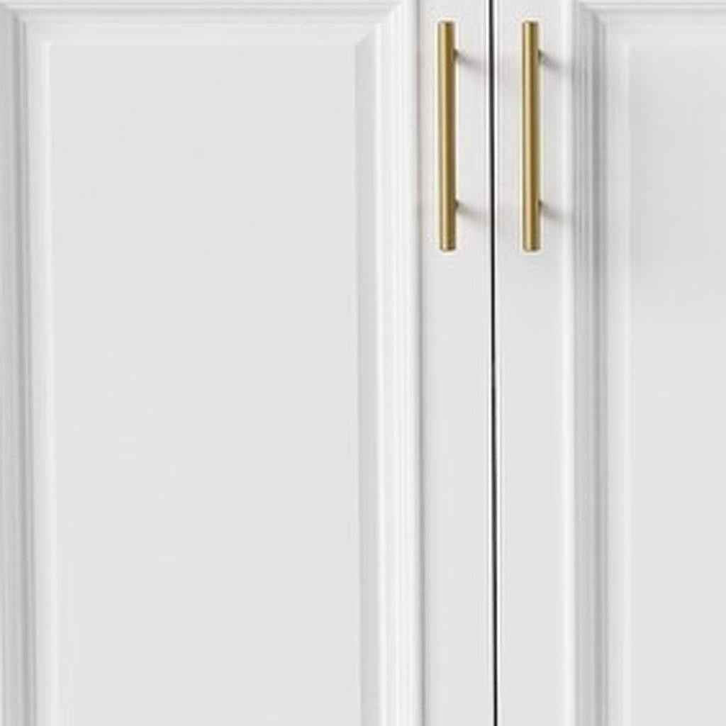 52" White Wood Rolling Kitchen Island