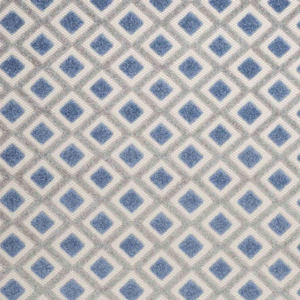 6' X 9' Blue And Gray Indoor Outdoor Area Rug