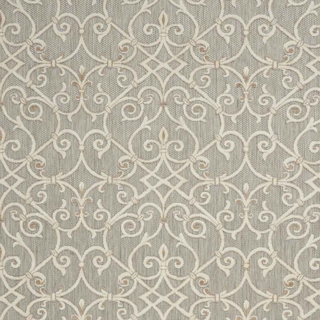 8' X 11' Gray And Ivory Indoor Outdoor Area Rug