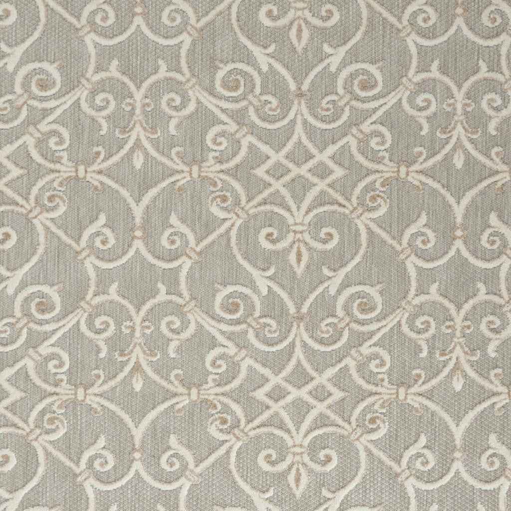 4' X 6' Gray And Ivory Indoor Outdoor Area Rug