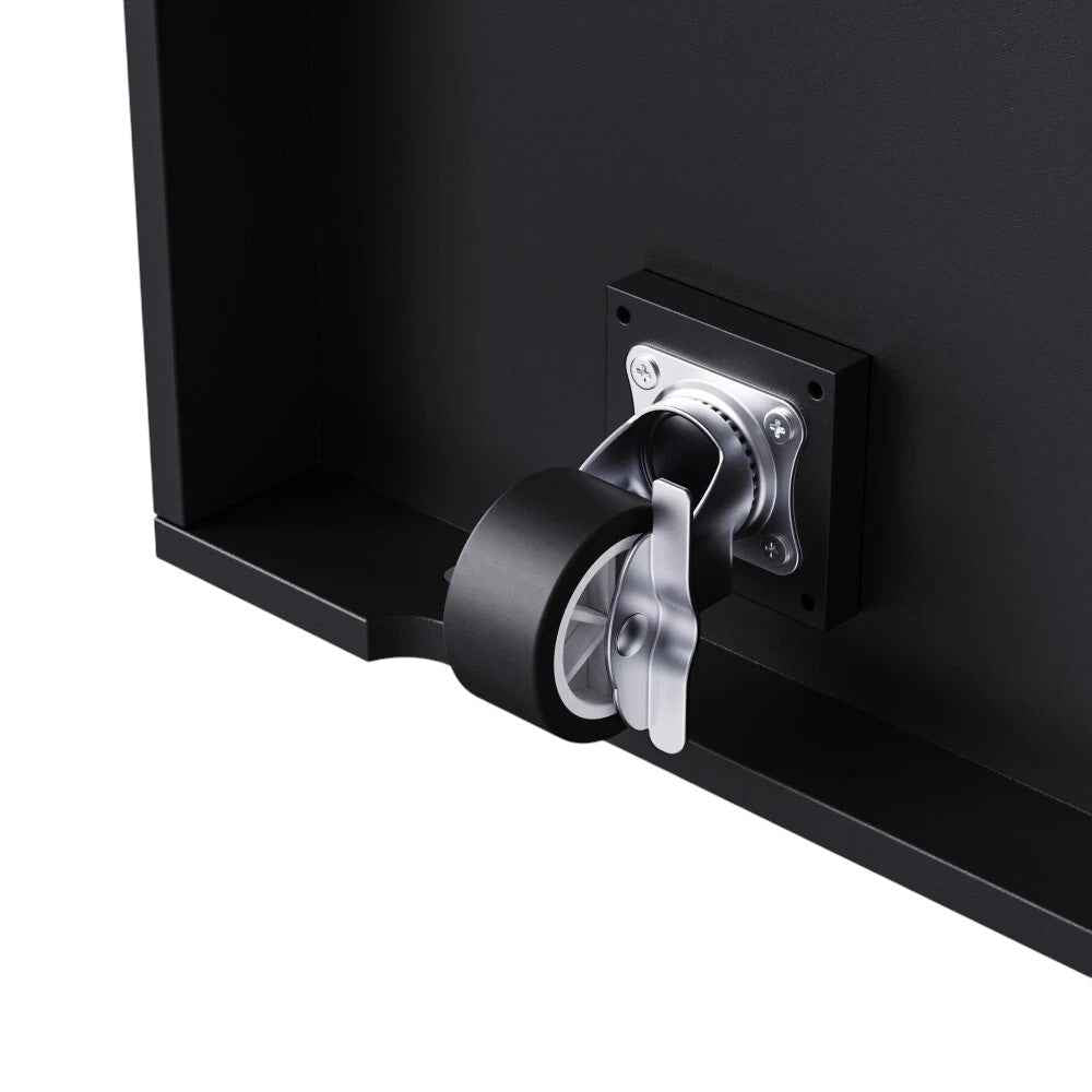 48" Black Wood Rolling Kitchen Island With Storage