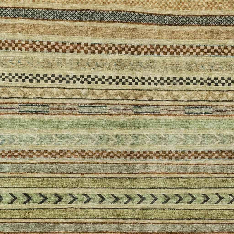 10' X 14' Beige And Taupe Striped Washable Indoor Outdoor Area Rug