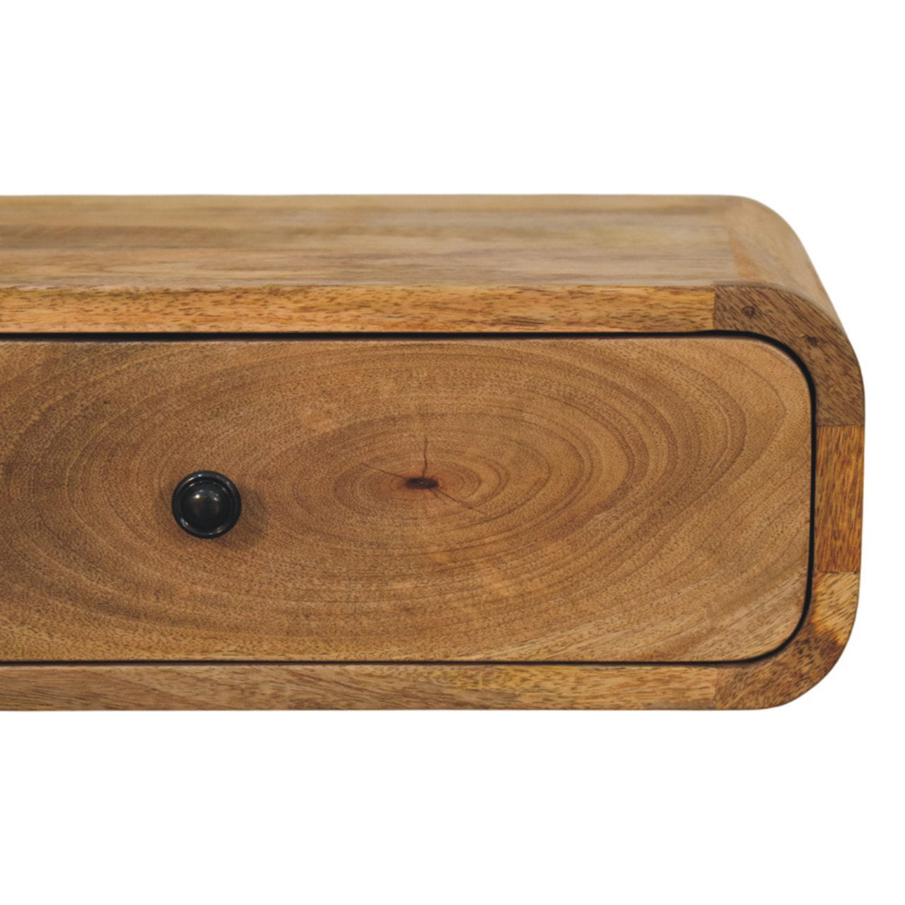 18" Oak Solid Wood Oval One Drawer Floating Nightstand