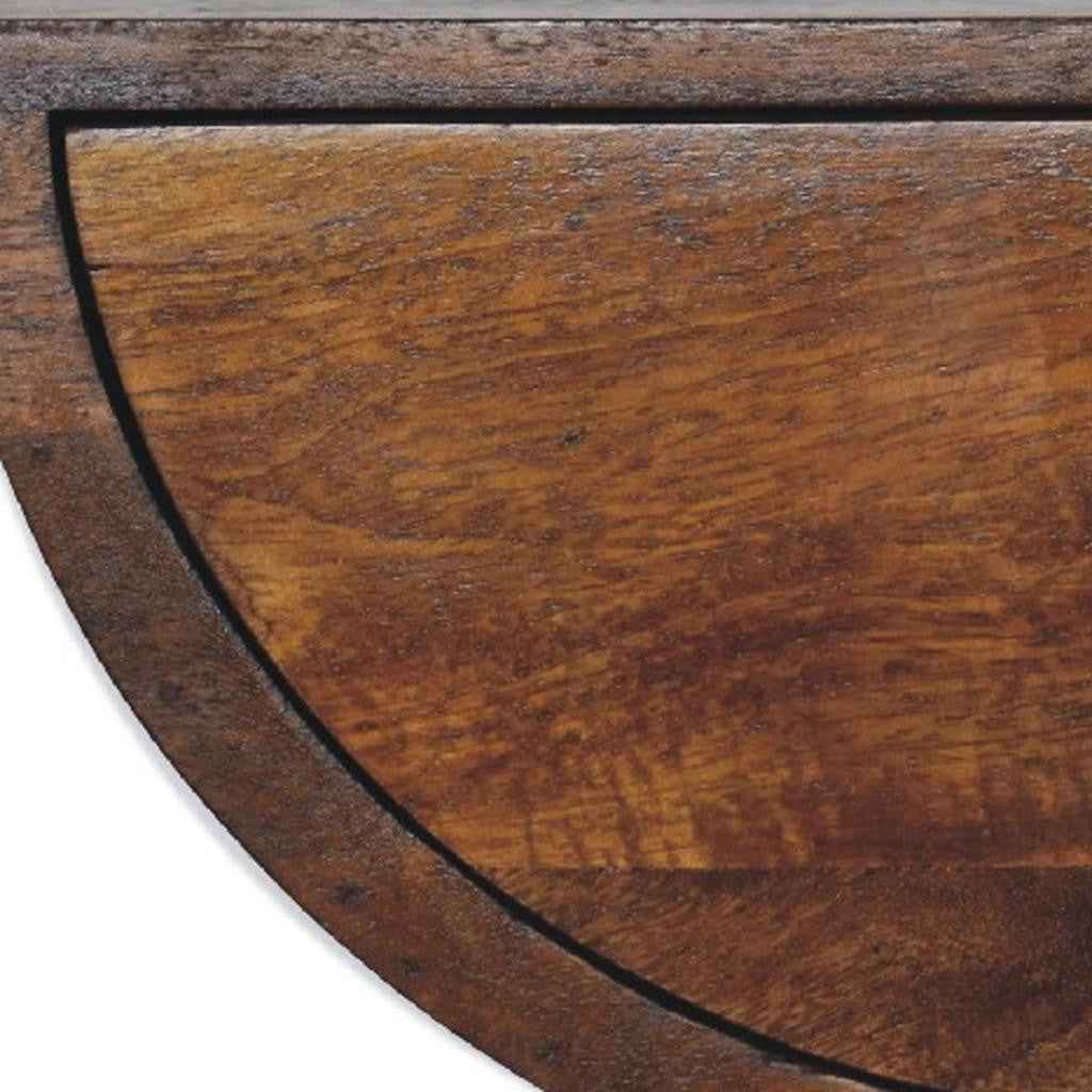 18" Chestnut Solid Wood One Drawer Half Moon Floating Nightstand