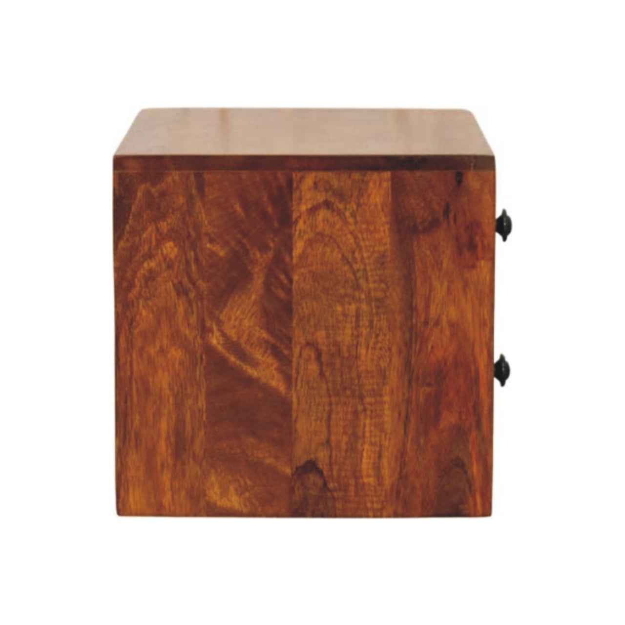 12" Chestnut Solid Wood Two Drawer Floating Nightstand