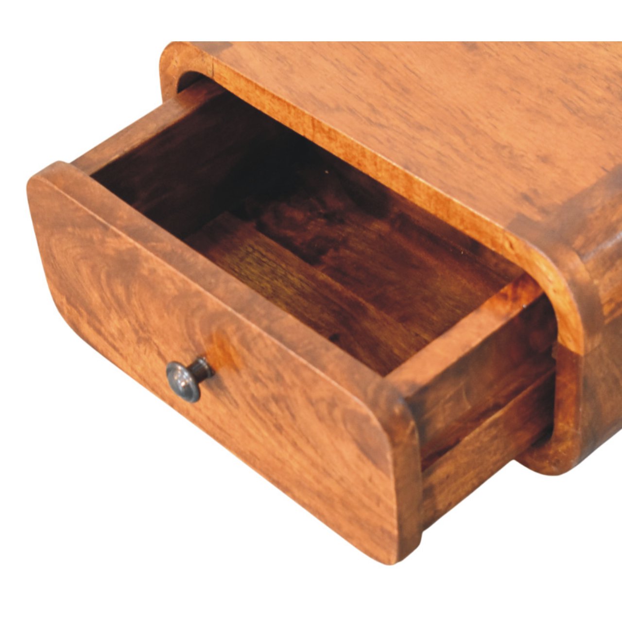 12" Chestnut Solid Wood One Drawer Floating Nightstand