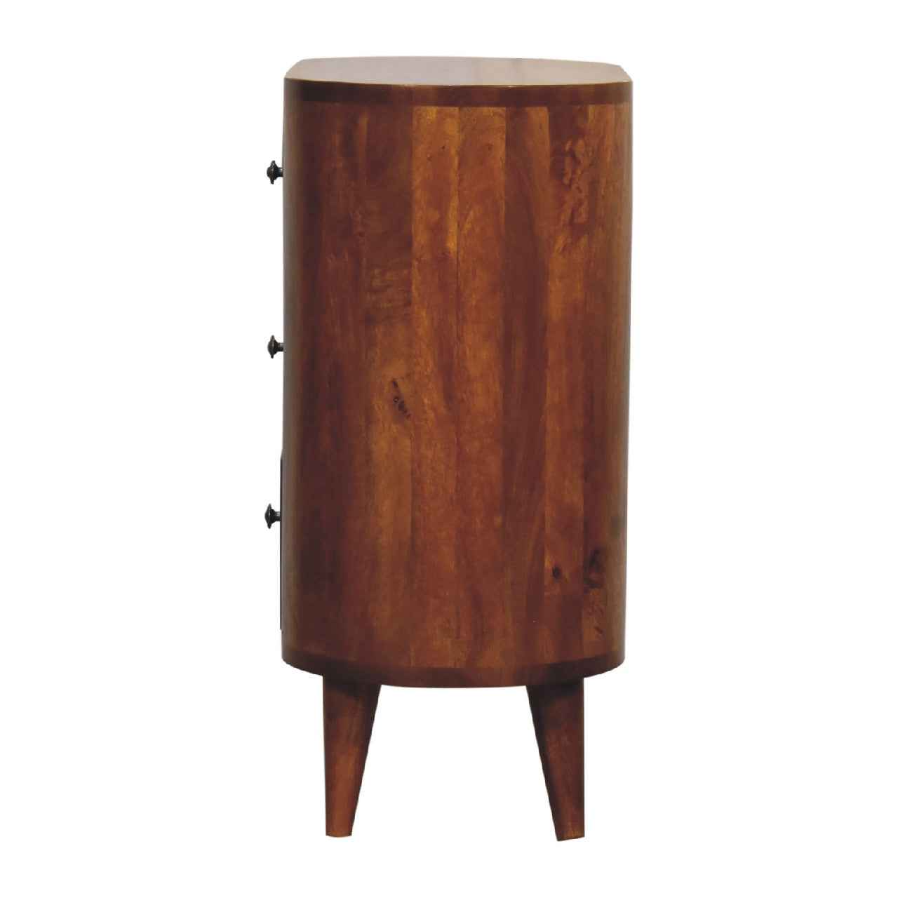 26" Chestnut Solid Wood Accent Cabinet With Two Doors And Three Drawers