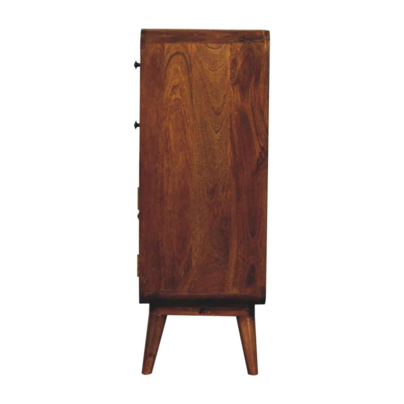 38" Chestnut Solid Wood Accent Cabinet With Two Doors And Two Drawers