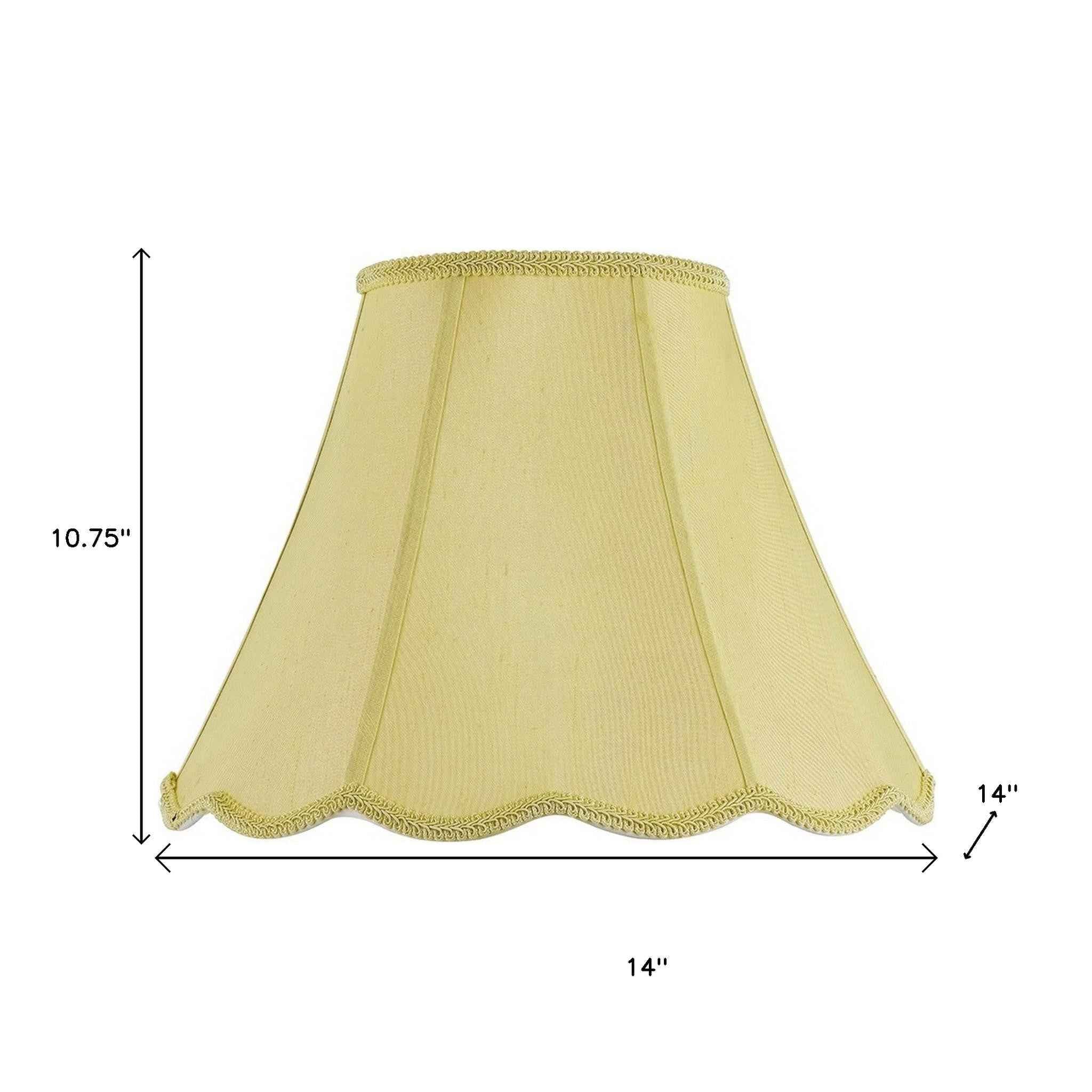 Champagne Gold Linen Piped Bell Lamp Shade