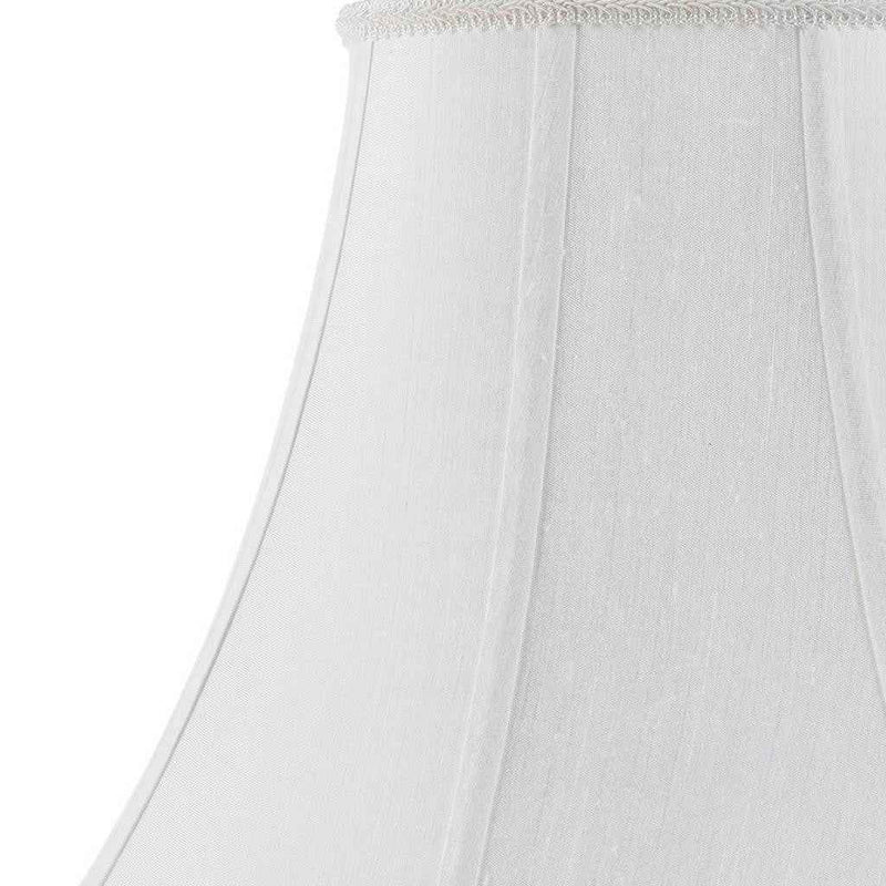 White Linen Piped Bell Lamp Shade