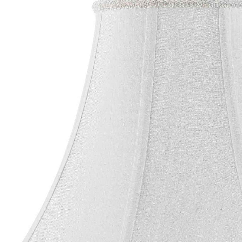 White Linen Piped Bell Lamp Shade