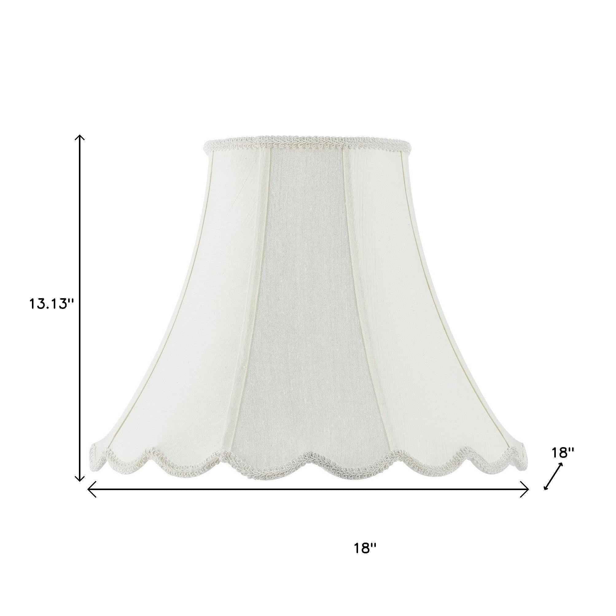 Eggshell Linen Piped Bell Lamp Shade