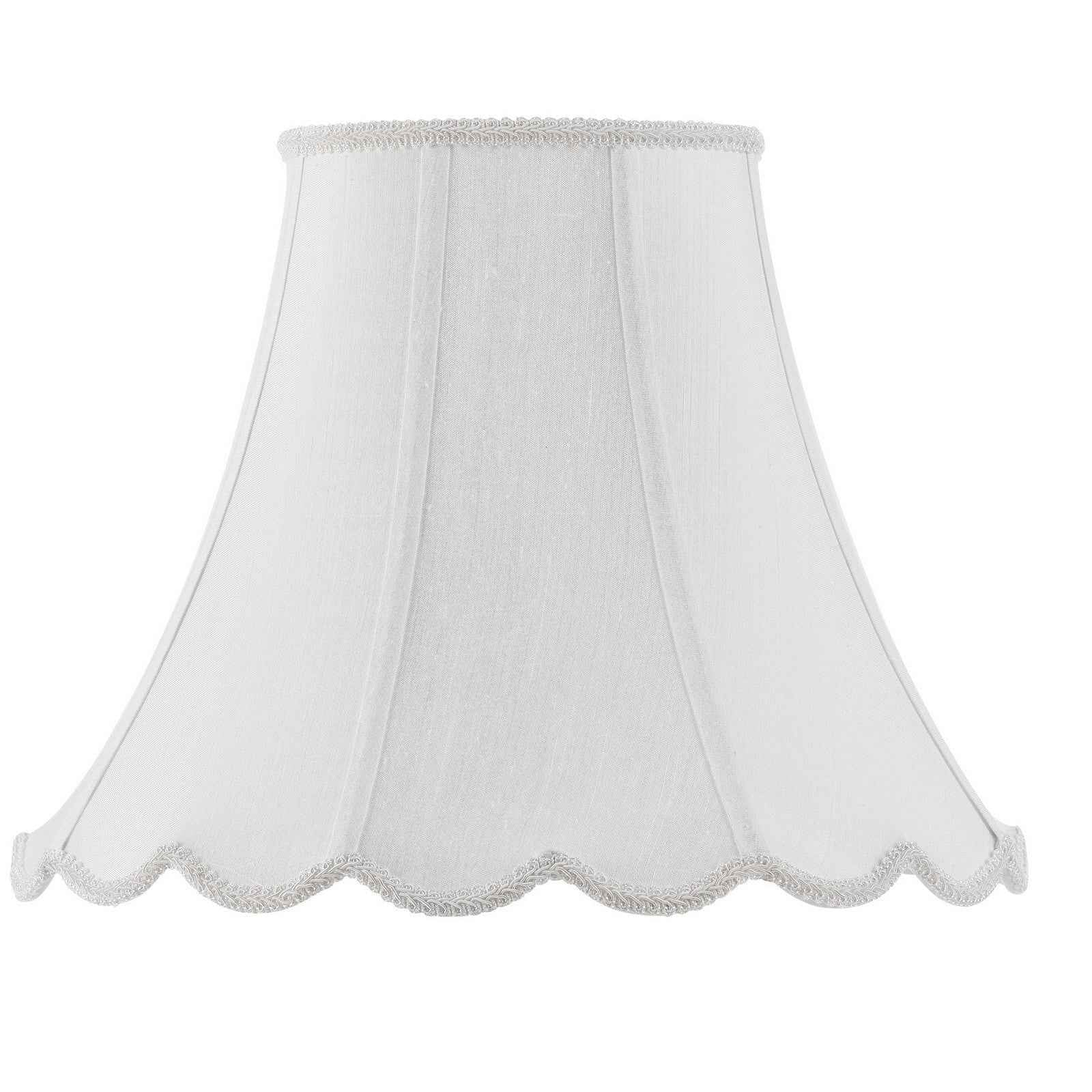 White Linen Piped Bell Lamp Shade