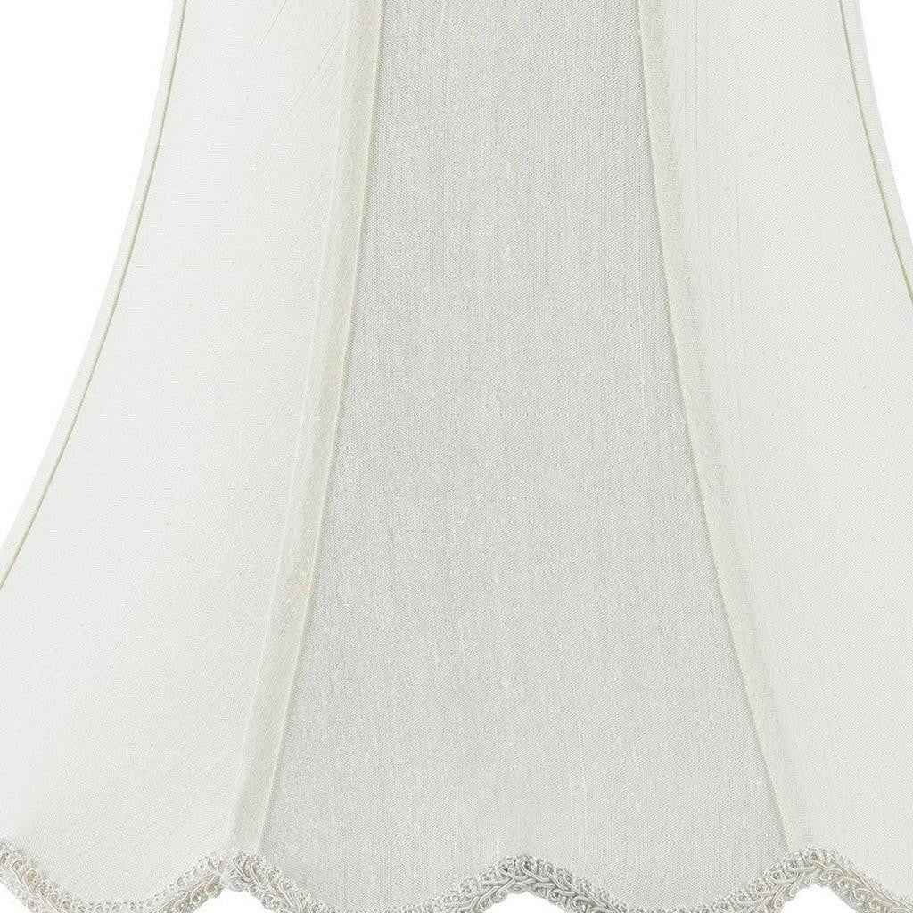 Eggshell Linen Piped Bell Lamp Shade