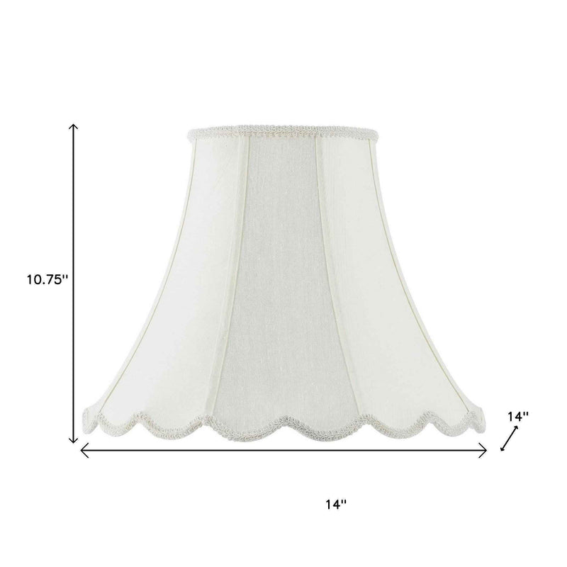Eggshell Linen Piped Bell Lamp Shade