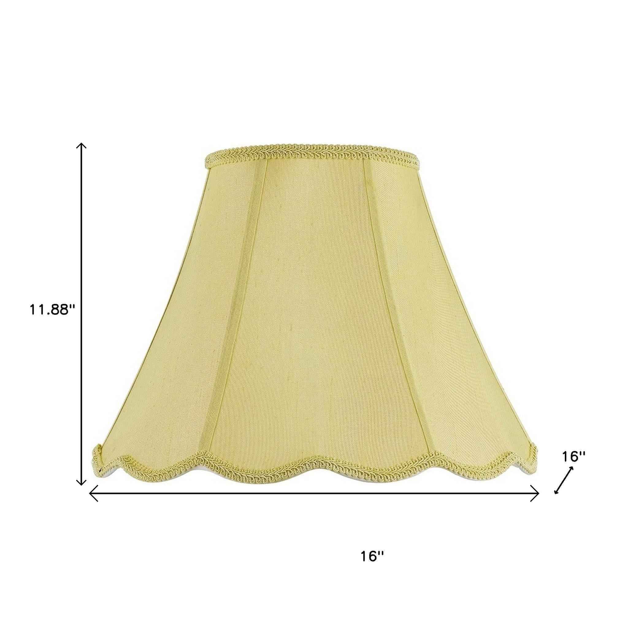 Champagne Gold Linen Piped Bell Lamp Shade