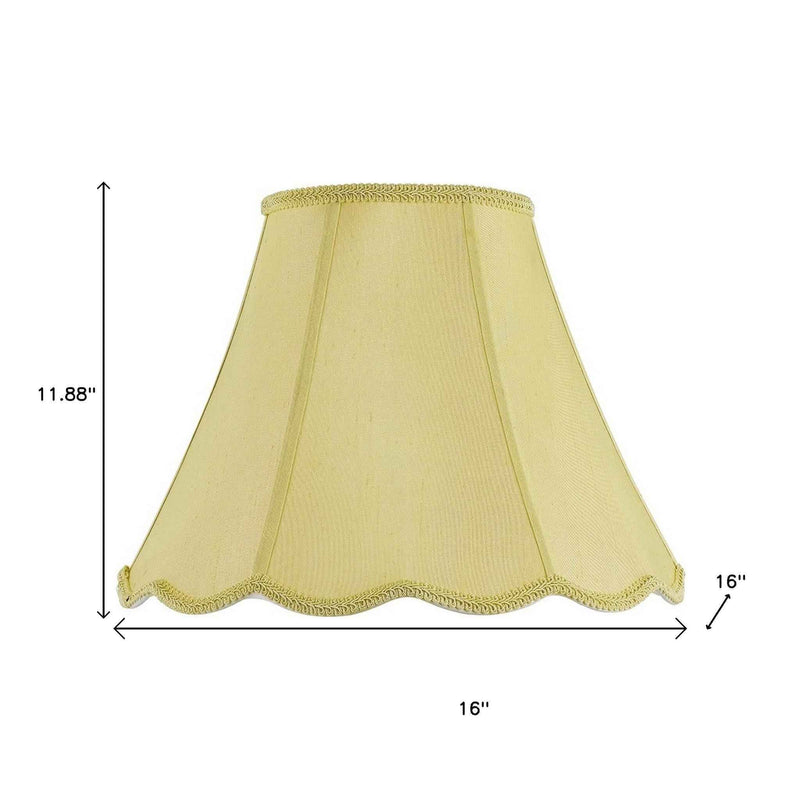 Champagne Gold Linen Piped Bell Lamp Shade