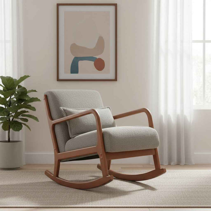 26" Gray Upholstered Arm Chair