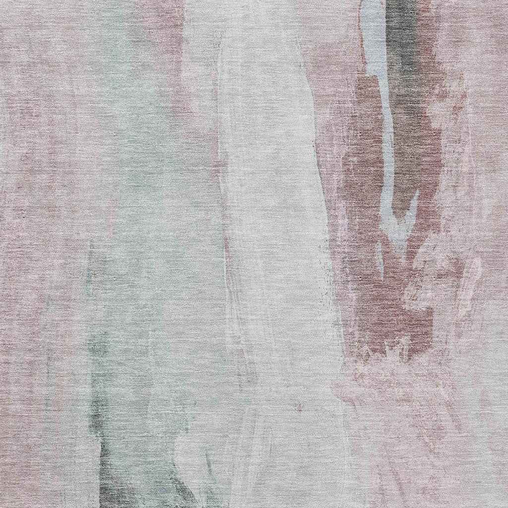10' X 14' Blush And Gray Abstract Washable Indoor Outdoor Area Rug