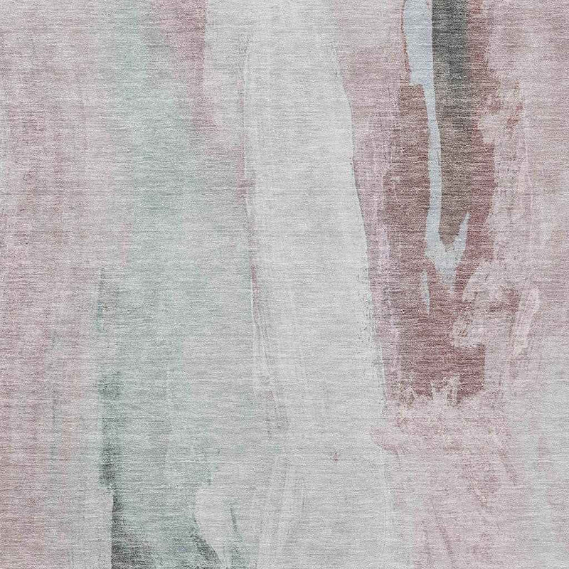 10' X 14' Blush And Gray Abstract Washable Indoor Outdoor Area Rug