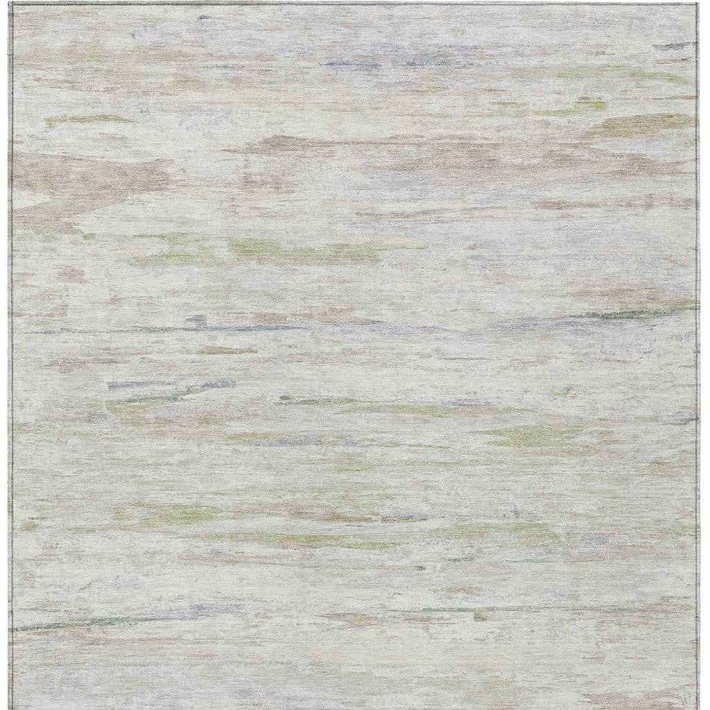 10' X 14' Ivory And Beige Abstract Washable Indoor Outdoor Area Rug