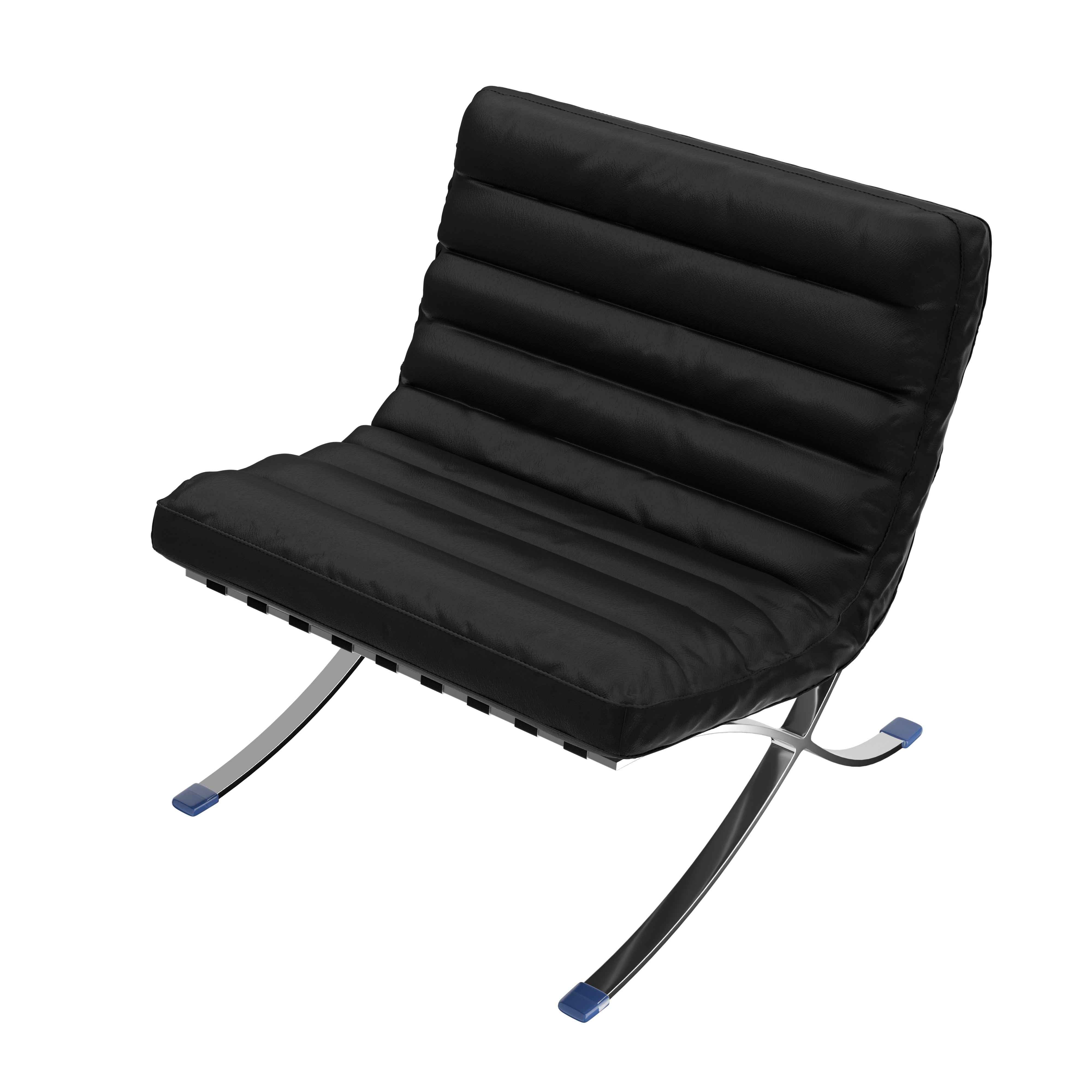 29" Black and Silver Tufted Leather and Upholstered Folding Lounge Chair