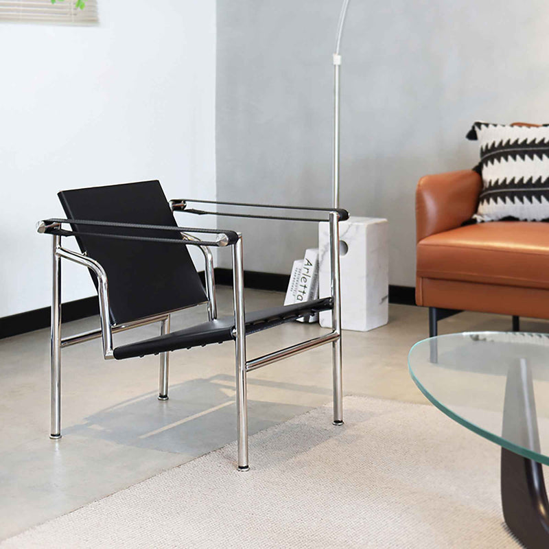 24" Silver Stainless Steel Arm Chair