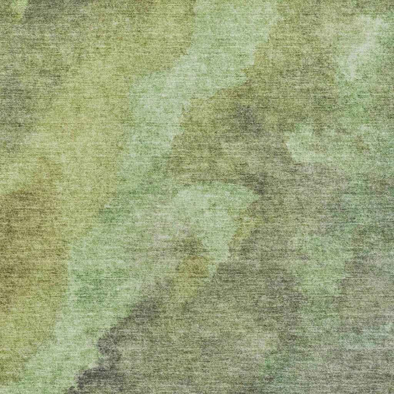 3' X 5' Green And Charcoal Abstract Washable Indoor Outdoor Area Rug
