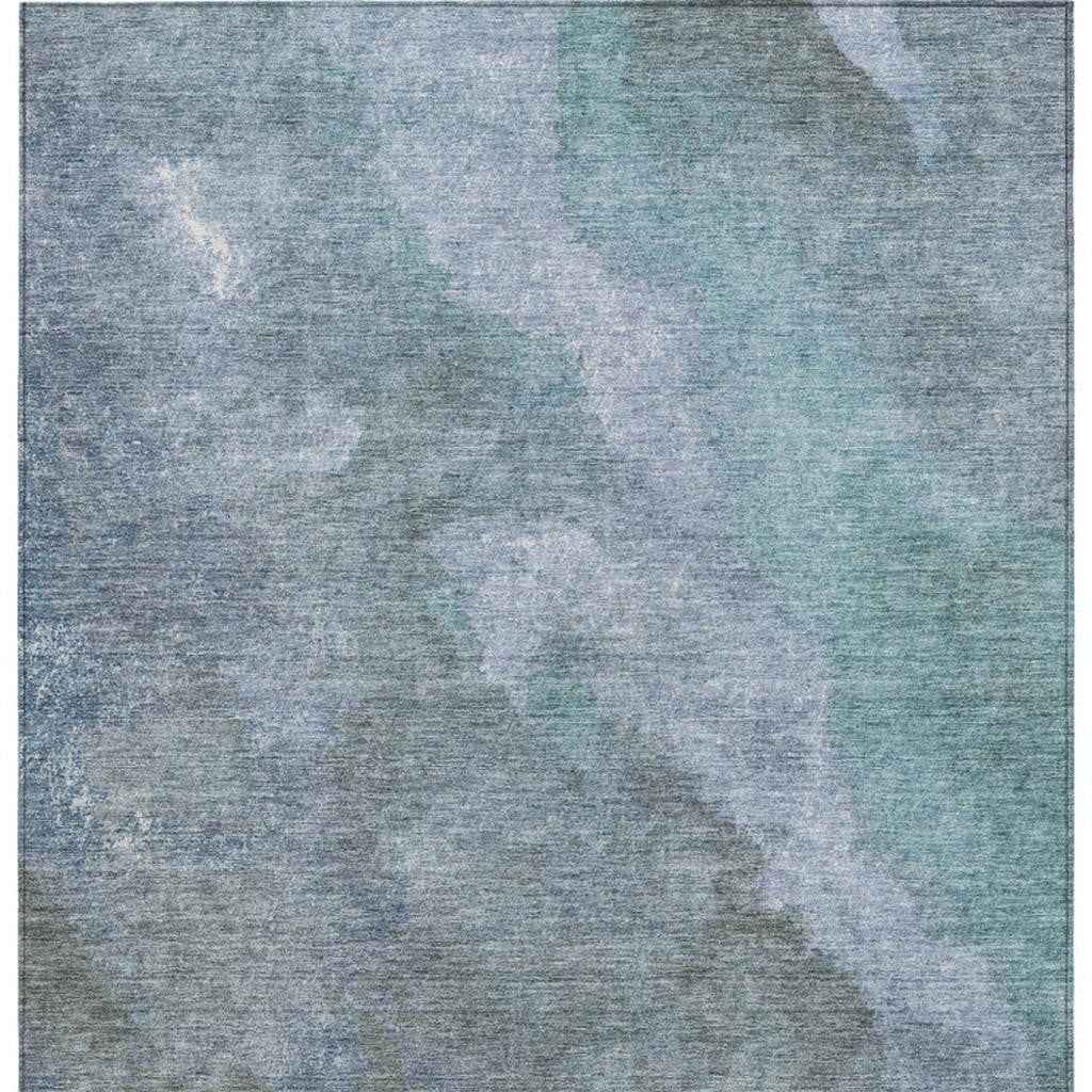 8' X 10' Blue And Gray Abstract Washable Indoor Outdoor Area Rug