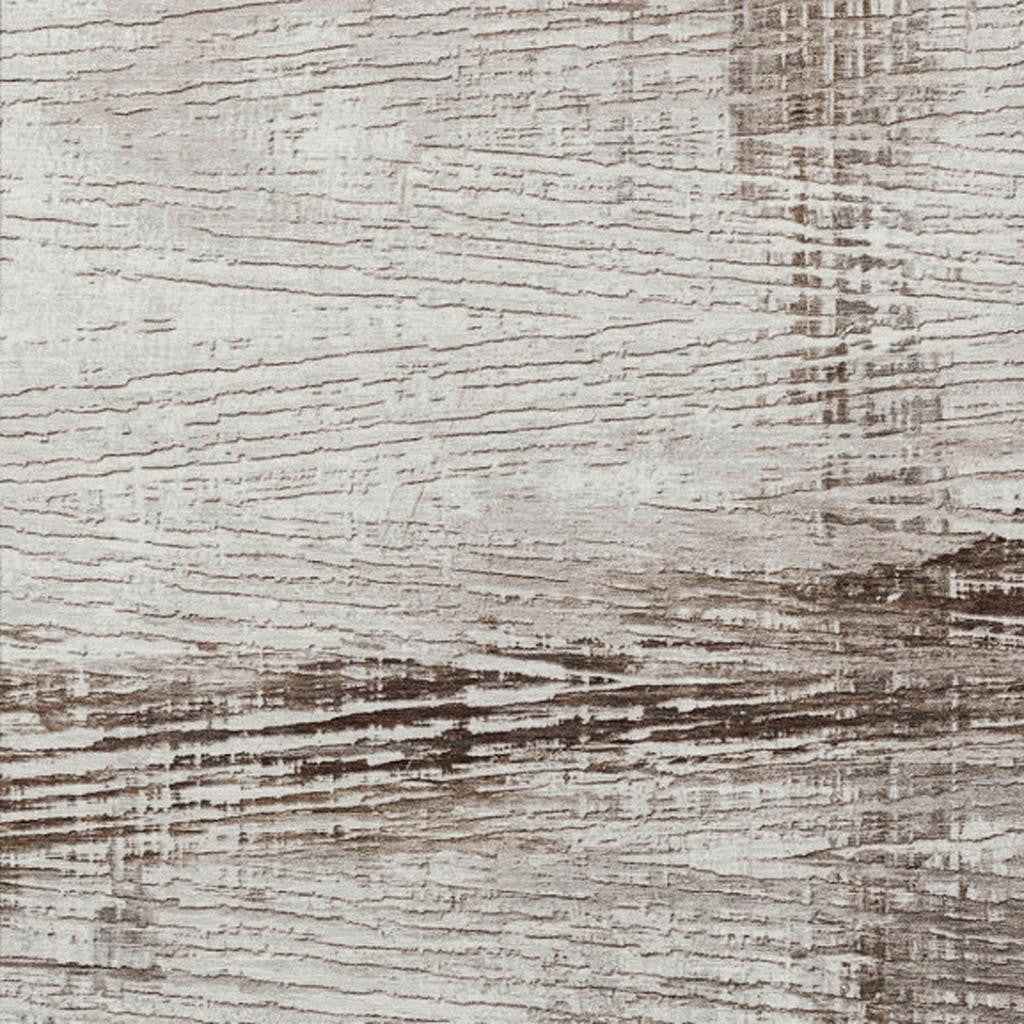 10' X 14' Taupe And Ivory Striped Washable Indoor Outdoor Area Rug