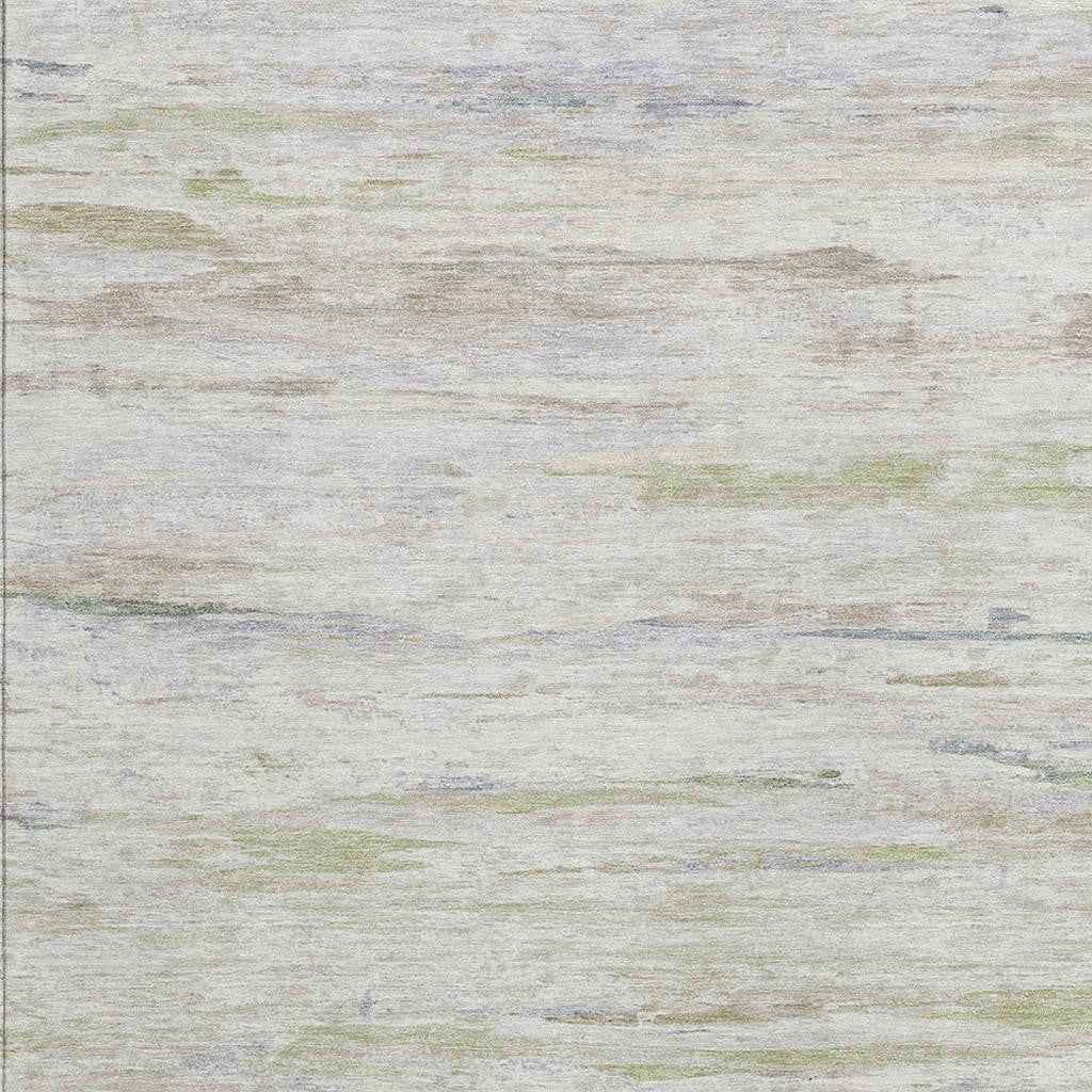 9' X 12' Ivory And Beige Abstract Washable Indoor Outdoor Area Rug