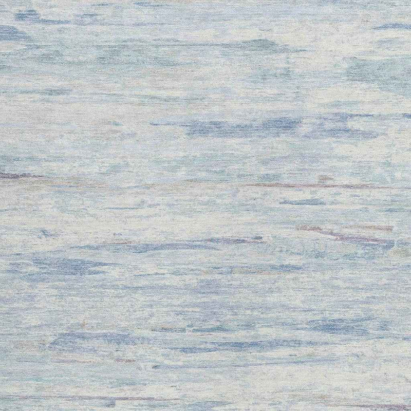 8' X 10' Sky Blue And Ivory Abstract Washable Indoor Outdoor Area Rug