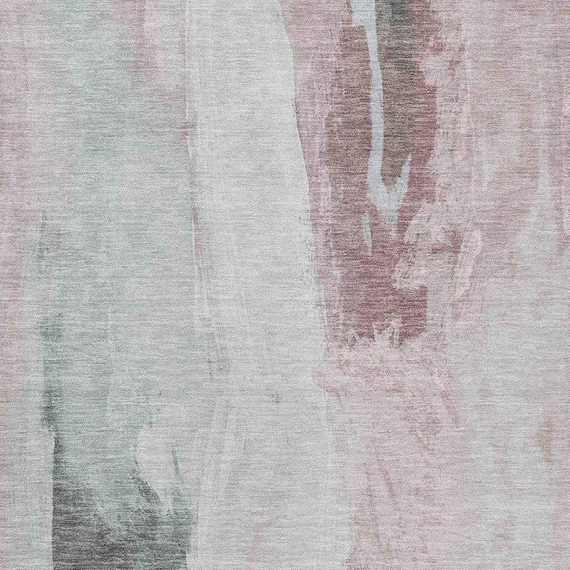 8' X 10' Blush And Gray Abstract Washable Indoor Outdoor Area Rug