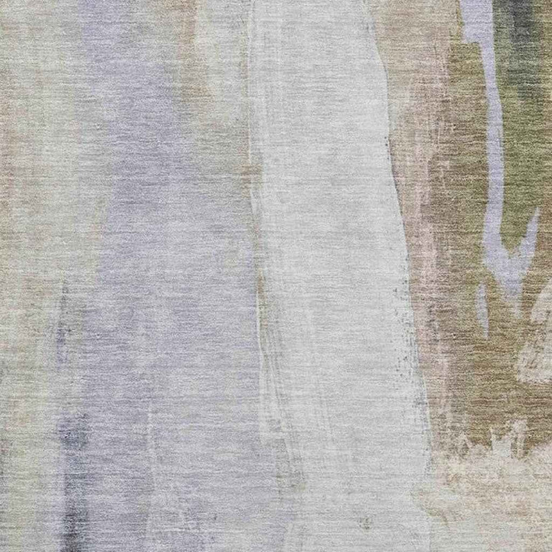 3' X 5' Ivory And Charcoal Abstract Washable Indoor Outdoor Area Rug