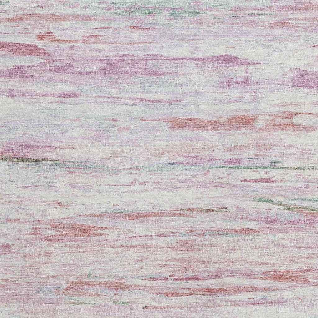 10' X 14' Blush And Ivory Abstract Washable Indoor Outdoor Area Rug