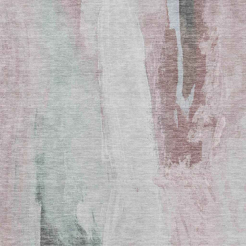 3' X 5' Blush And Gray Abstract Washable Indoor Outdoor Area Rug
