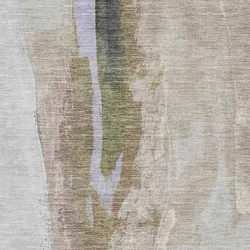 5' X 8' Ivory And Charcoal Abstract Washable Indoor Outdoor Area Rug